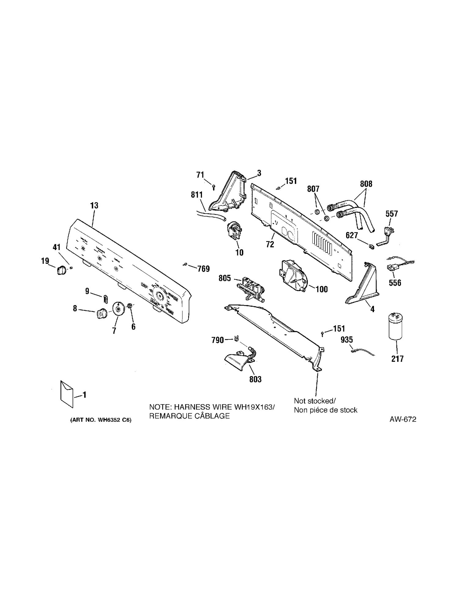 CONTROLS Diagram and Parts List for MNSR1090H5WW  General Electric Washer