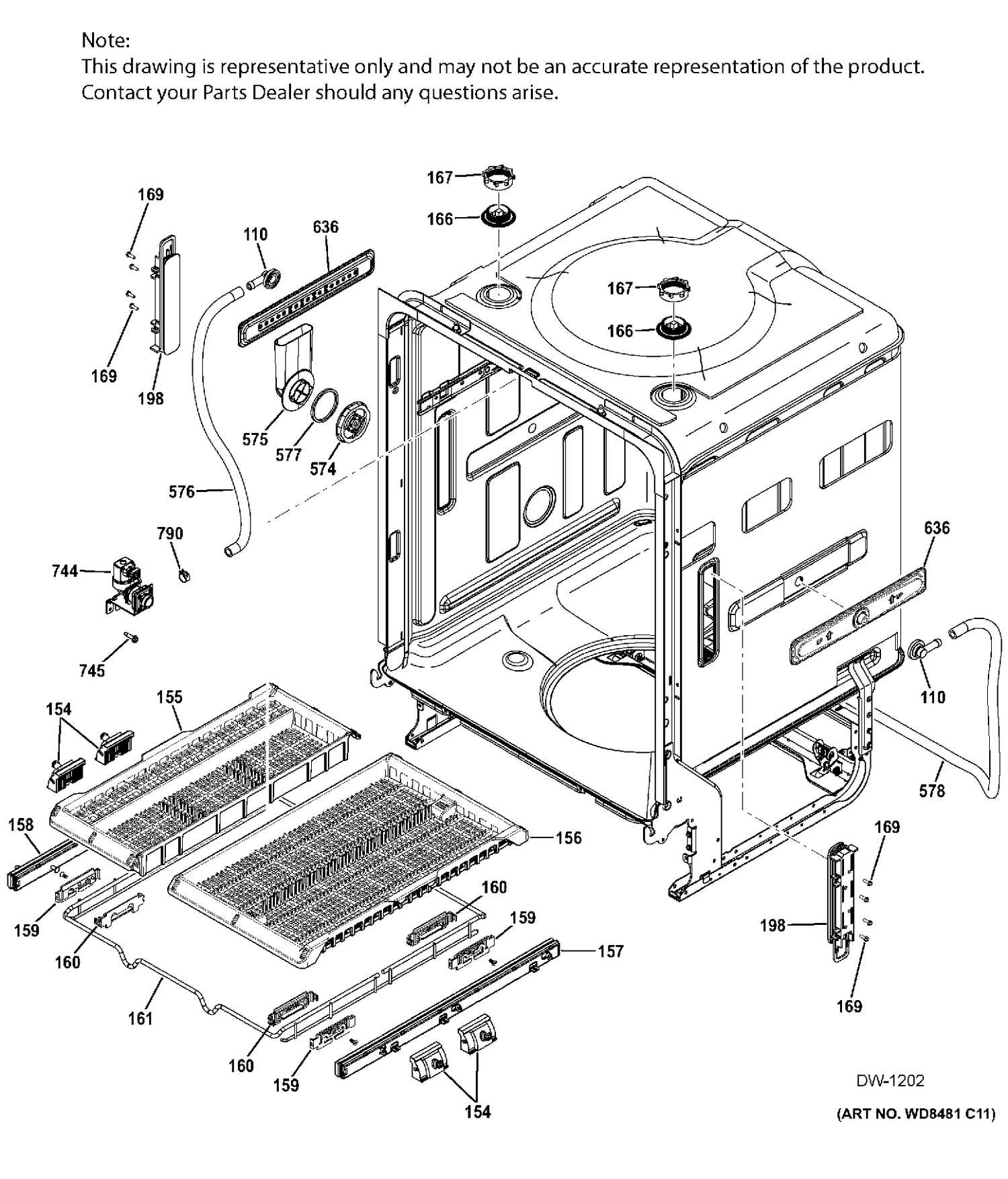 BODY PARTS 2 Diagram and Parts List for ZDT870SSF5SS  General Electric Dishwasher
