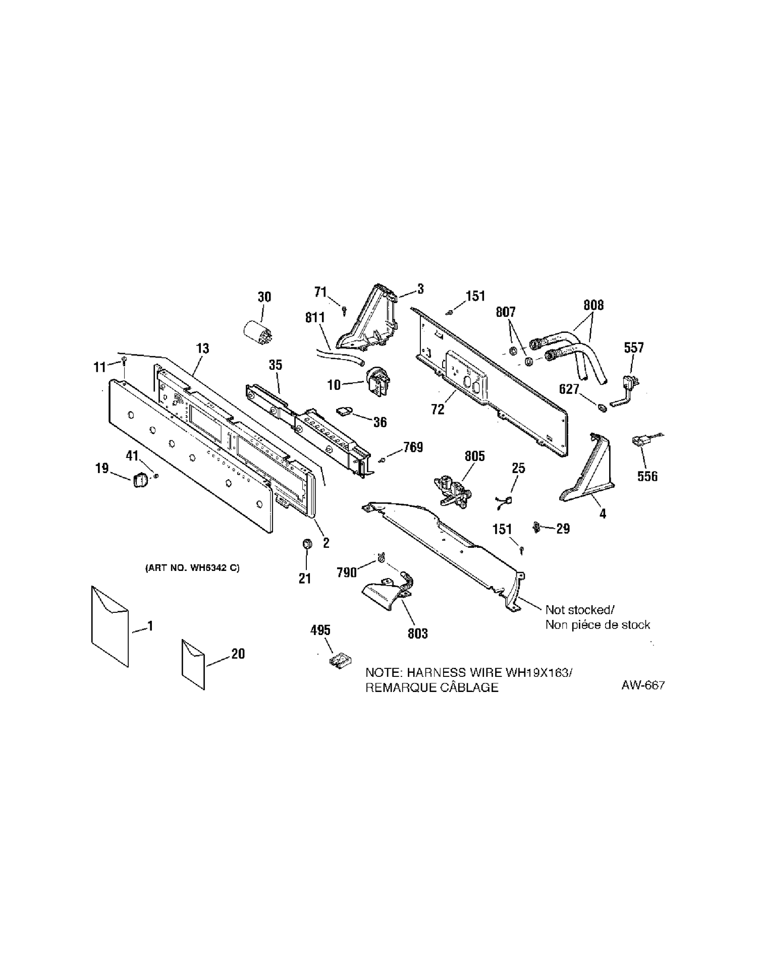 CONTROLS Diagram and Parts List for GWSE5190E6WW  General Electric Washer