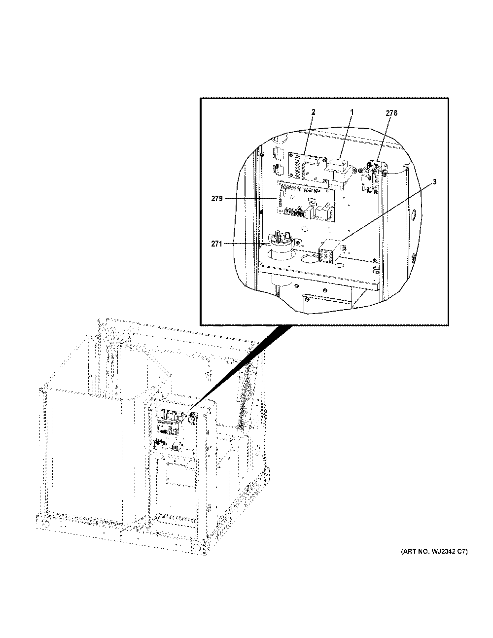 Control Parts Diagram and Parts List for NP16H60V03  General Electric Air Conditioner
