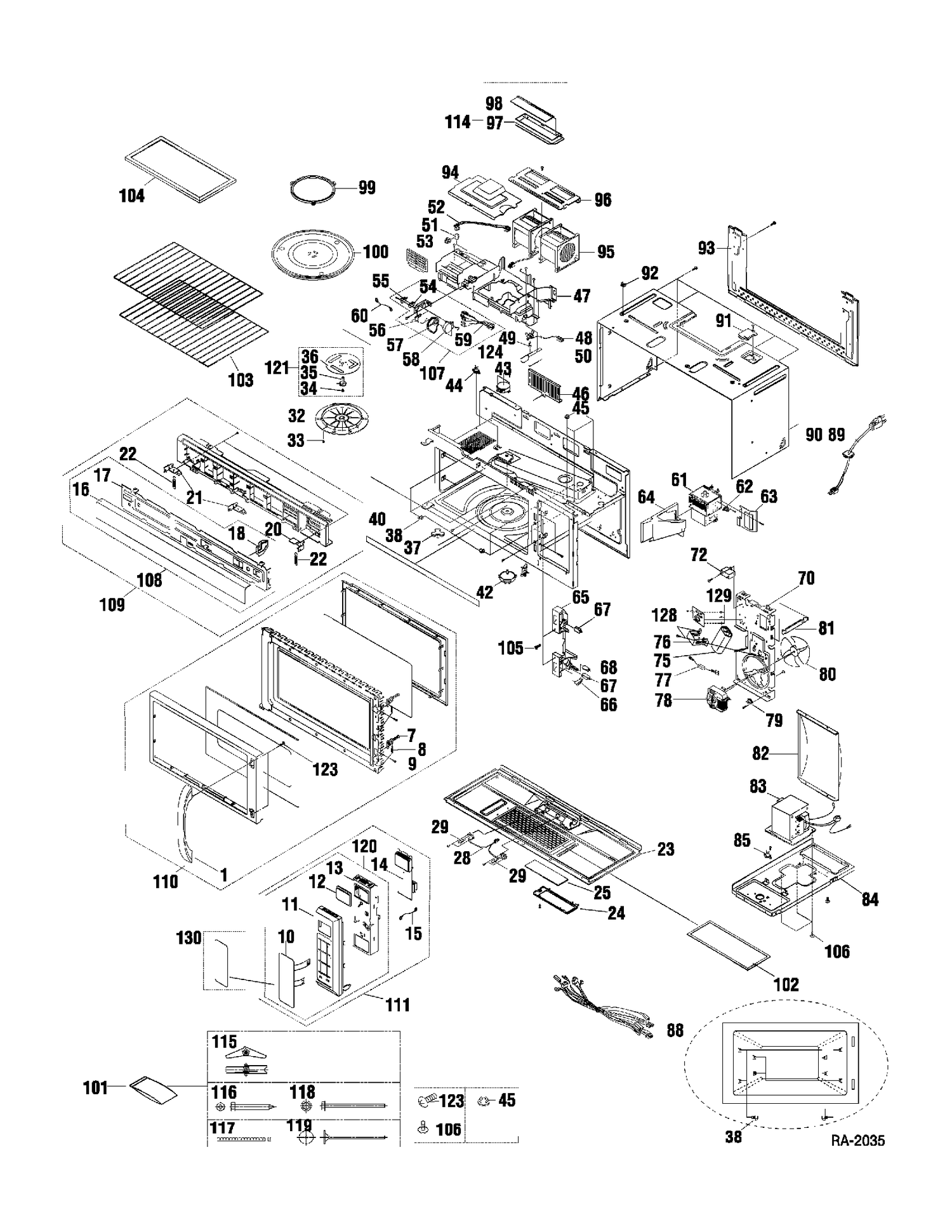 MICROWAVE Diagram and Parts List for JVM1870SKC02  General Electric Microwave