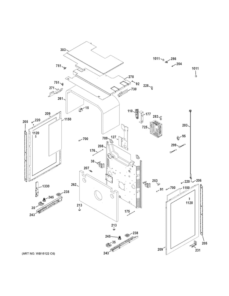 Body Parts Diagram and Parts List for CGS990SET5SS  General Electric Range