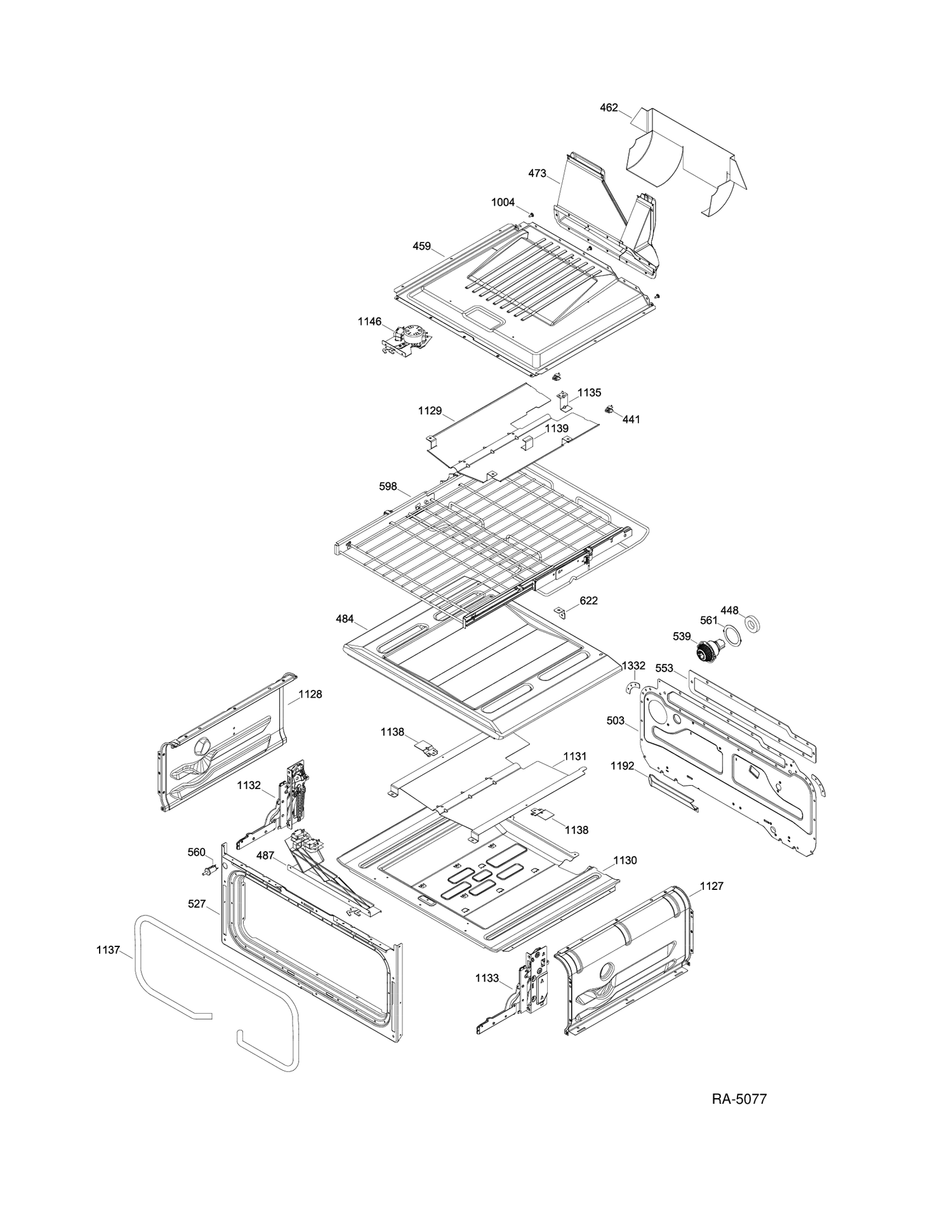 UPPER CHASSIS Diagram and Parts List for CCGS990SET2SS  General Electric Range