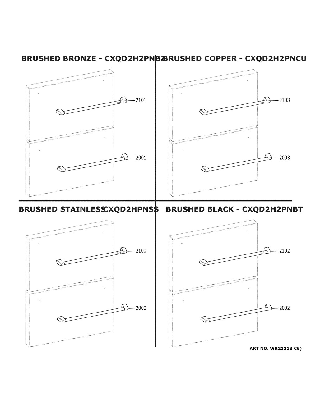 Cafe Customization Diagram and Parts List for CDE06RP2NCS1  General Electric Refrigerator
