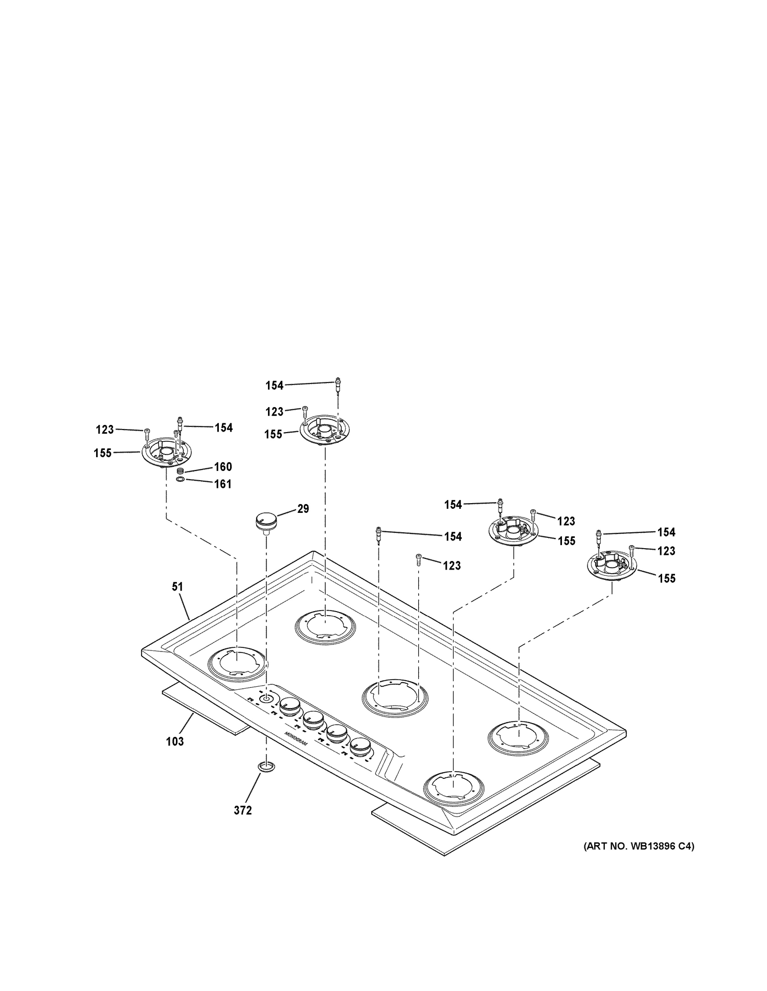 CONTROL PANEL & COOKTOP Diagram and Parts List for ZGU385QSL1SS  General Electric Range