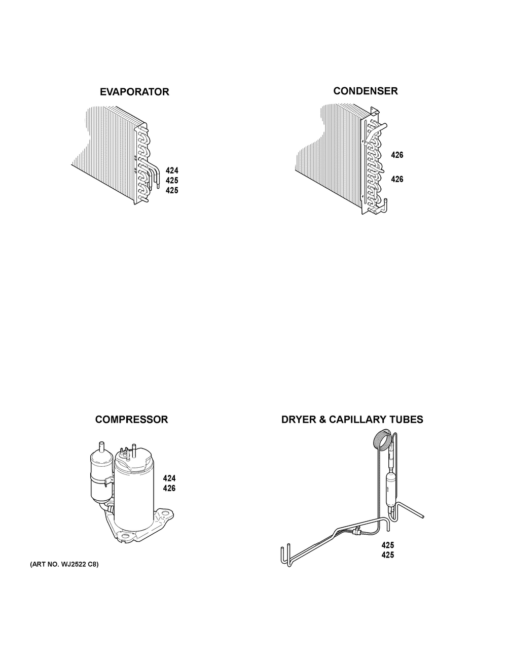 Lokring Connectors Diagram and Parts List for AZES07DCXXAW1  General Electric Air Conditioner