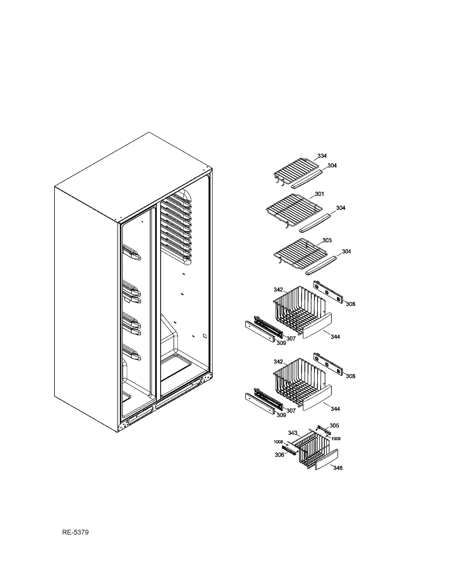 FZ BASKETS Diagram and Parts List for PSC23MSTDSS  General Electric Refrigerator