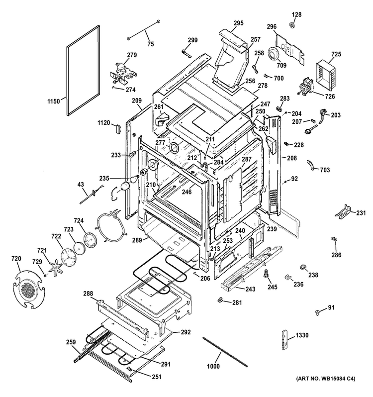 Body Parts Diagram and Parts List for CGS975SED4SS  General Electric Range