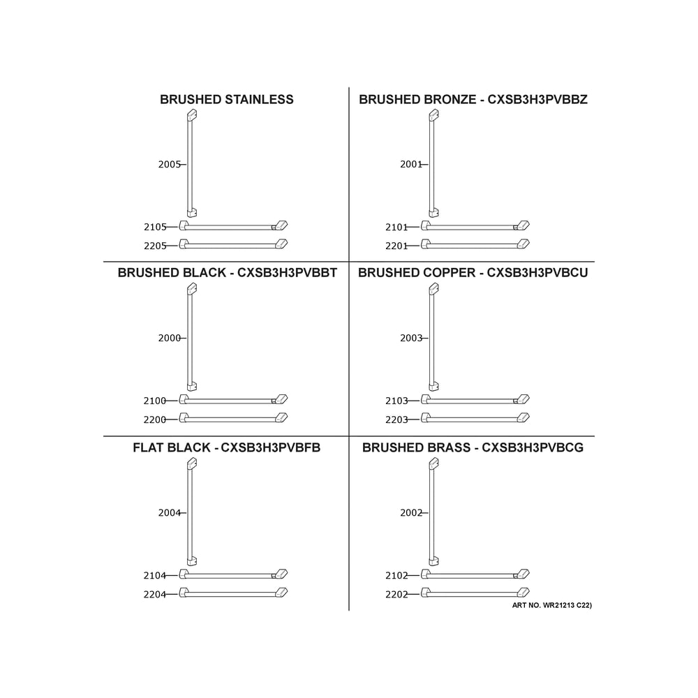 Cafe Customization Diagram and Parts List for CIC36LP2VDS1  General Electric Refrigerator