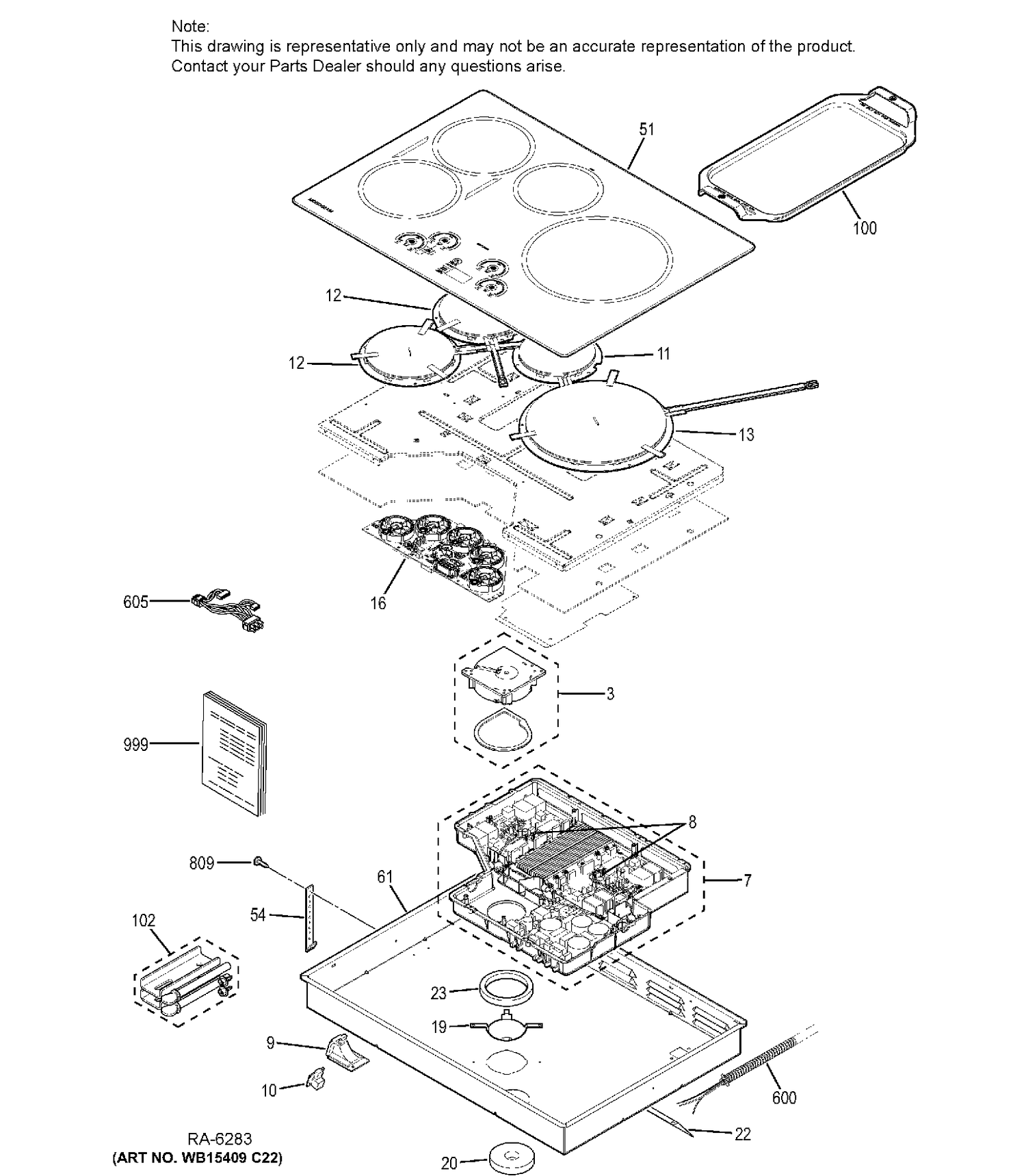 CONTROL PANEL & COOKTOP Diagram and Parts List for ZHU30RSJ1SS  General Electric Range