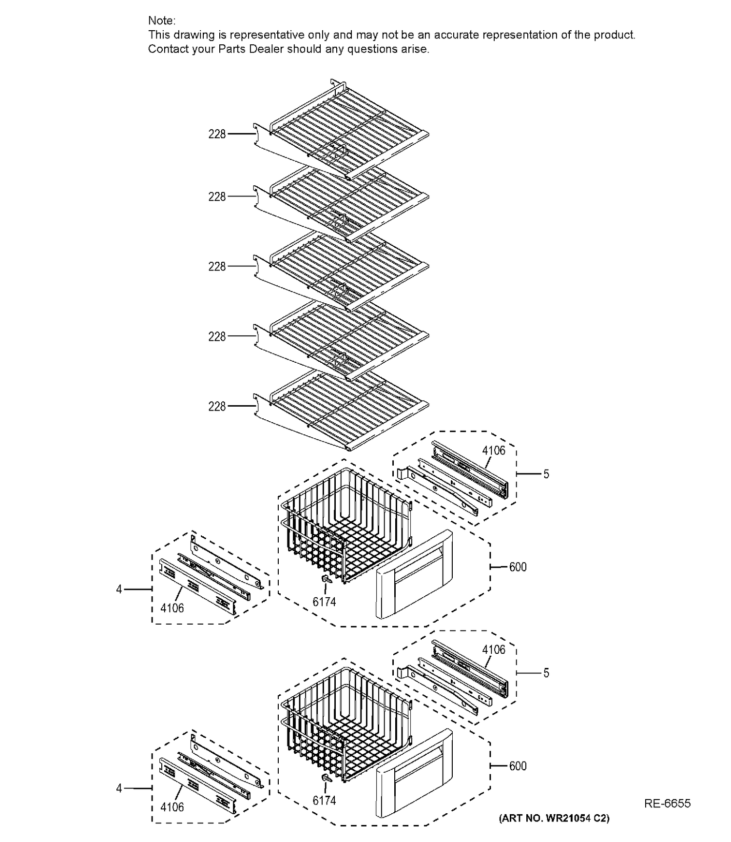 FZ SHELVES Diagram and Parts List for ZISB360DKB  General Electric Refrigerator