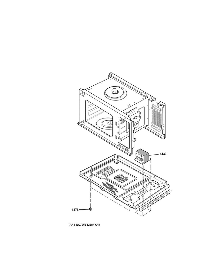 Interior Parts Diagram and Parts List for JES1072SH1SS  General Electric Microwave