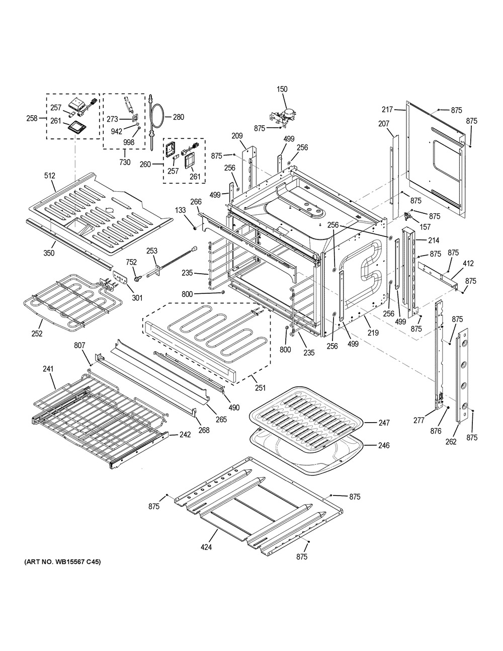 Body Parts Diagram and Parts List for CTS90DP4M1W2  General Electric Wall Oven