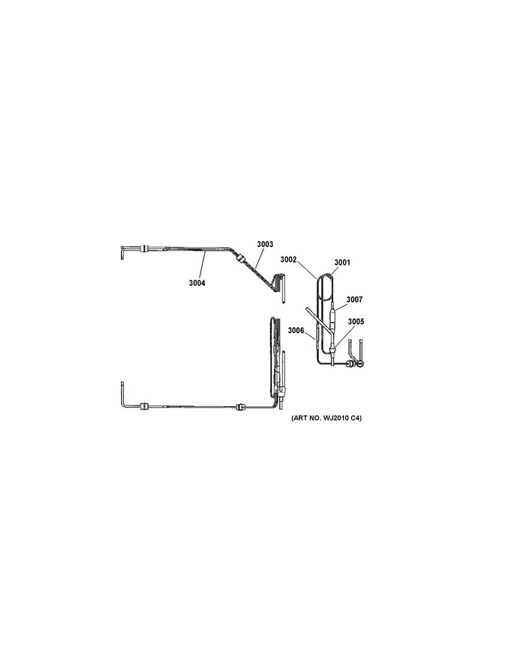 Capillary Tubes Diagram and Parts List for AZ61H07EADM2  General Electric Air Conditioner