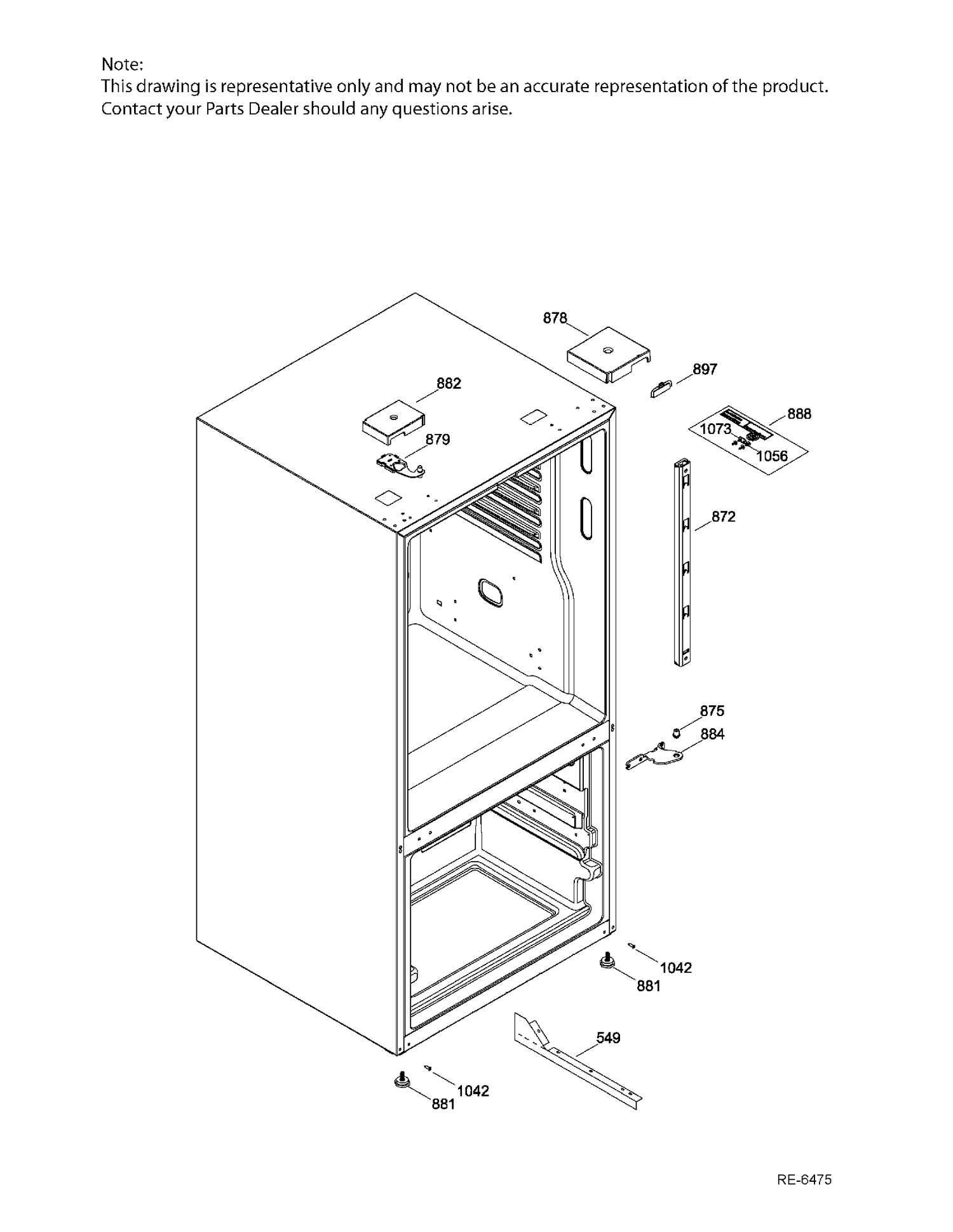 HINGE PARTS Diagram and Parts List for PDE21KSKAKSS  General Electric Refrigerator