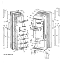 DOORS Diagram and Parts List for TFG24PAXCWW  General Electric Refrigerator