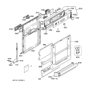 ESCUTCHEON & DOOR ASSEMBLY Diagram and Parts List for ZBD4800X  General Electric Dishwasher