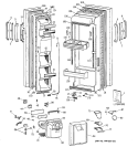 DOORS Diagram and Parts List for MSX25GRYAAA  General Electric Refrigerator