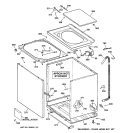 CABINET, COVER & FRONT PANEL Diagram and Parts List for YBXR1060T3WW  General Electric Washer