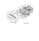OVEN DOOR Diagram and Parts List for ZEK736GP6BG  General Electric Wall Oven