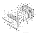 OVEN DOOR Diagram and Parts List for JTP56AV2AA  General Electric Wall Oven
