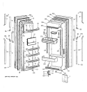 DOORS Diagram and Parts List for TFT24PAXCAA  General Electric Refrigerator
