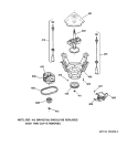 SUSPENSION, PUMP & DRIVE COMPONENTS Diagram and Parts List for WCCB1030T4AC  General Electric Washer