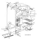 FREEZER SECTION Diagram and Parts List for TFJ22JAXAAA  General Electric Refrigerator