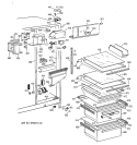 FRESH FOOD SECTION Diagram and Parts List for TFJ22JAXAAA  General Electric Refrigerator