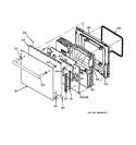 OVEN DOOR Diagram and Parts List for JTP11WS1WG  General Electric Wall Oven