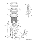 TUB, BASKET & AGITATOR Diagram and Parts List for WCCB2050T5AC  General Electric Washer