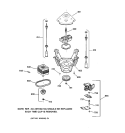 SUSPENSION, PUMP & DRIVE COMPONENTS Diagram and Parts List for WPSQ4160T5AA  General Electric Washer