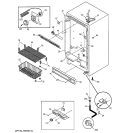 CABINET Diagram and Parts List for FP17DXARWH  General Electric Freezer