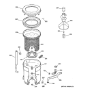TUB, BASKET & AGITATOR Diagram and Parts List for WMSR2090T5AA  General Electric Washer