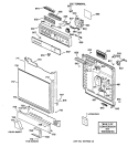 ESCUTCHEON & DOOR ASSEMBLY Diagram and Parts List for GSC1200X02  General Electric Dishwasher