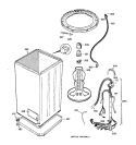 CABINET & AGITATOR Diagram and Parts List for WZSE5310T0WW  General Electric Washer