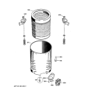TUB & SUSPENSION Diagram and Parts List for WZSE5310T0WW  General Electric Washer