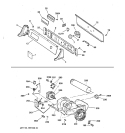BACKSPLASH, BLOWER & DRIVE ASSEMBLY Diagram and Parts List for DPSQ475GT2AA  General Electric Dryer