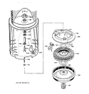 SHAFT & MOTOR Diagram and Parts List for WZSE5310T1WW  General Electric Washer