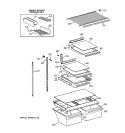 SHELF PARTS Diagram and Parts List for TBK18JAXERWW  General Electric Refrigerator