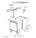 CABINET Diagram and Parts List for GSC720Y02WH  General Electric Dishwasher