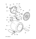 DRUM Diagram and Parts List for DPXQ473GT2WW  General Electric Dryer