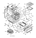 BODY PARTS Diagram and Parts List for JGRS14BEW1BB  General Electric Range
