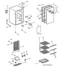 Section Diagram and Parts List for FPJ5DSARWH  General Electric Freezer