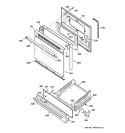 DOOR & DRAWER PARTS Diagram and Parts List for JGBC20BEW1AD  General Electric Range