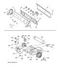 BACKSPLASH, BLOWER & DRIVE ASSEMBLY Diagram and Parts List for DWXR473GT3AA  General Electric Dryer
