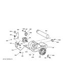 BLOWER & DRIVE ASSEMBLY Diagram and Parts List for DBXR453ET3WW  General Electric Dryer