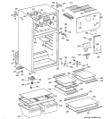 CABINET Diagram and Parts List for TBH16JAXPRWH  General Electric Refrigerator
