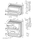 DOORS Diagram and Parts List for TBJ14JAXLRWH  General Electric Refrigerator