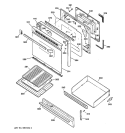 DOOR & DRAWER PARTS Diagram and Parts List for JGBP28BEW1WH  General Electric Range